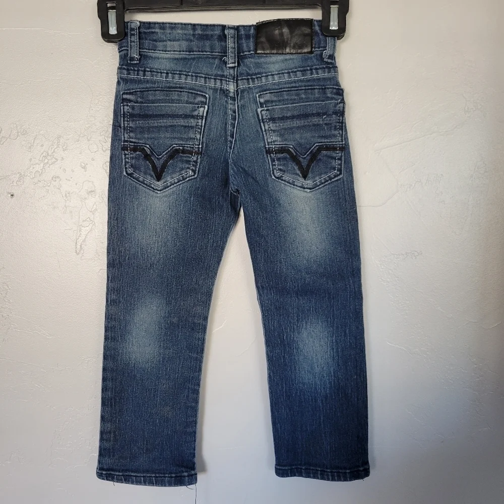Blue Rag 5 Blue Jeans Denim Little Boys Medium Dark Wash Embroidered Pockets
